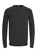 JACK & JONES Herren Basic Knit Crew Neck Pullover - Dark G...