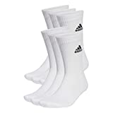 adidas Unisex Cushioned Sportswear Crew Socks 6 Pairs, Whi...