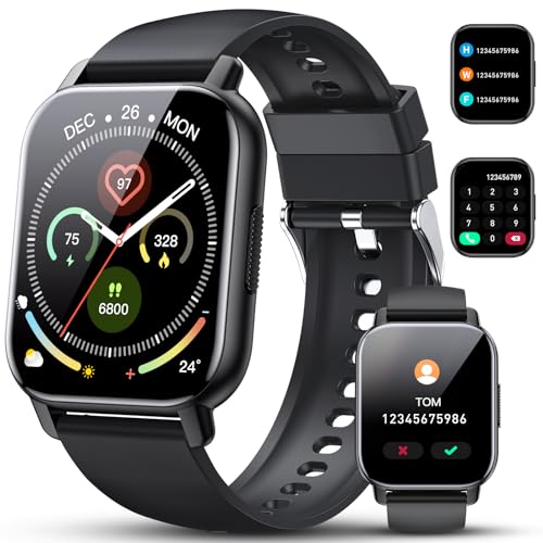 Smartwatch Herren Damen, 1,85" Zoll Voll Touchscreen Smart Watch mit Telefonfunktion, 112+Sportmodi, IP68 Wasserdicht Fi...